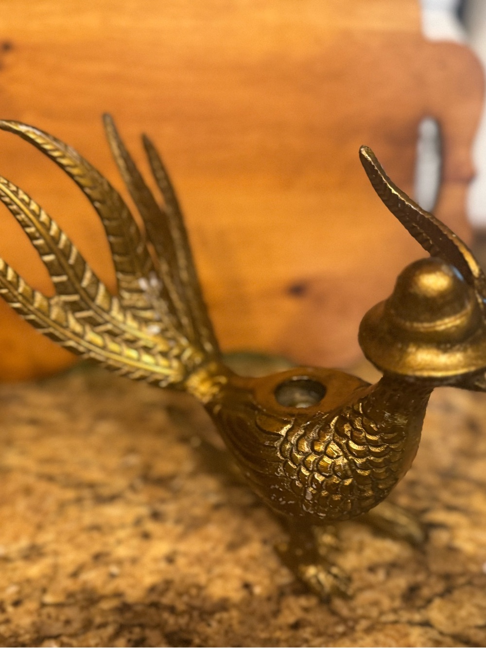Avery Brass Pheasant Candle Holder -